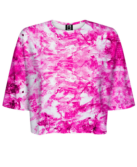 t-shirt damskie DR.CROW T-shirt Krótki CROP Marble Pink