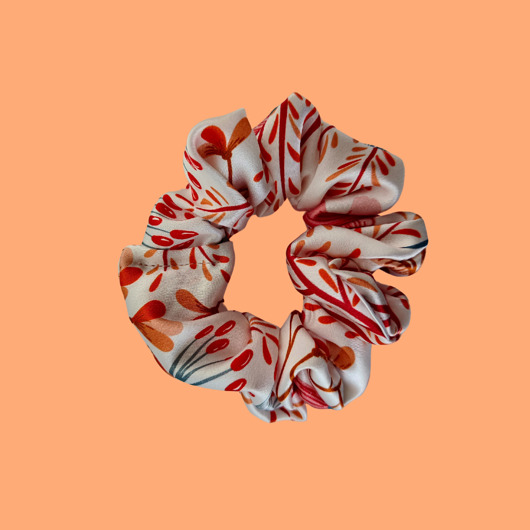 gumki do włosów Gumka jedwabna, scrunchie, frotka kwiatowa mgła MIDI