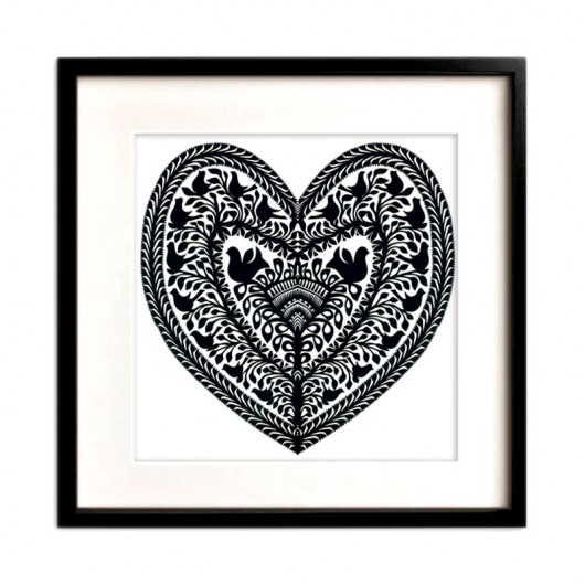 Serce Puszczy (Framed PaperCut Artwork) na ludowo