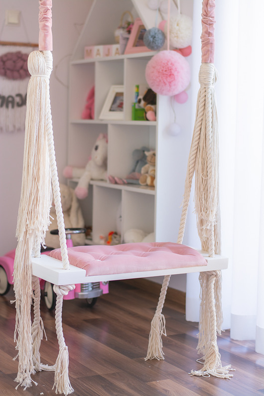 zabawki - inne Stylowa huśtawka LARGE 70CM na linach dla dzieci