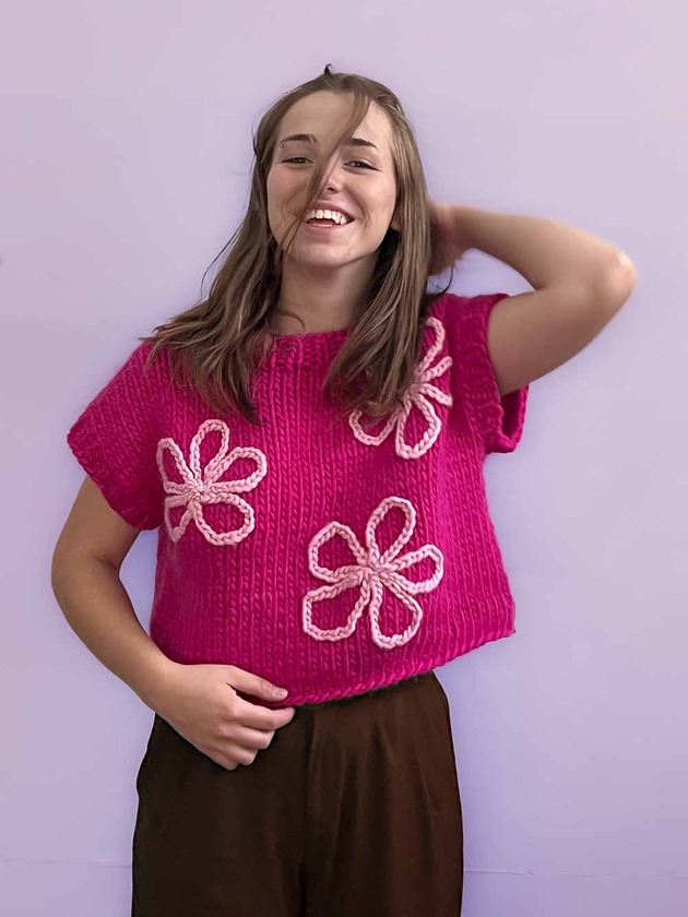 kamizelki damskie 100% Merino sweter kamizelka W KWIATY