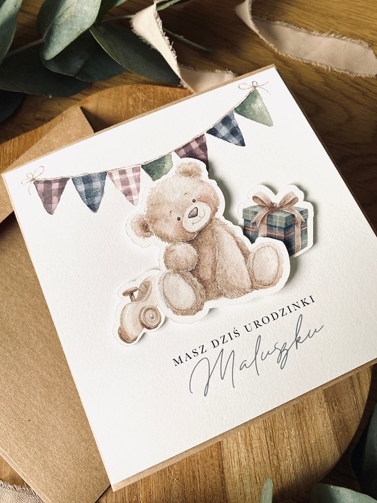 kartki scrapbooking Kartka dla dziecka na roczek urodzinki , Pierwsze urodziny ,urodziny