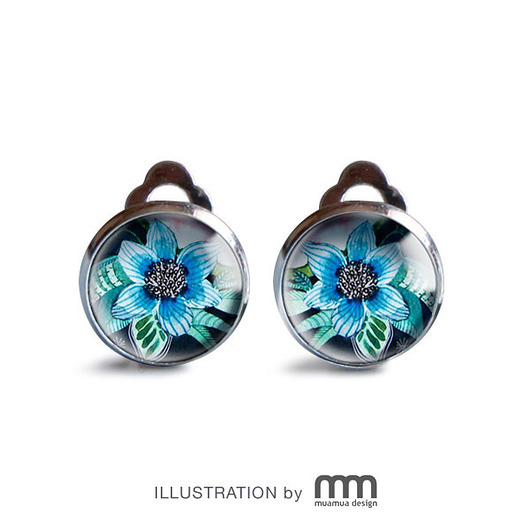 BLUE FLOWER klipsy muamua design