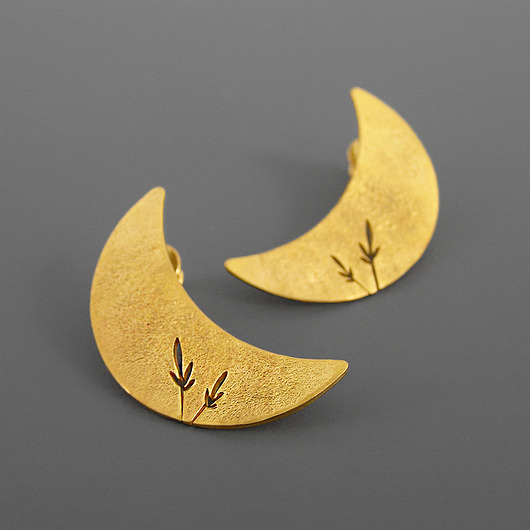 kolczyki pozłacane Kolczyki pozłacane księżyce