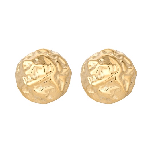 kolczyki pozłacane Złote kolczyki duże gniecione koła