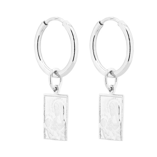 kolczyki srebrne Srebrne kolczyki z medalikami