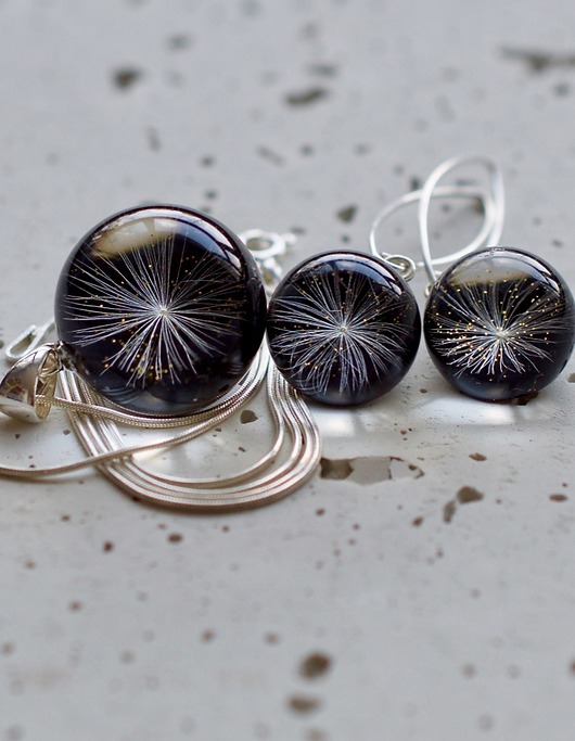 zestaw-dmuchawce w żywicy 1 Grol Jewellery