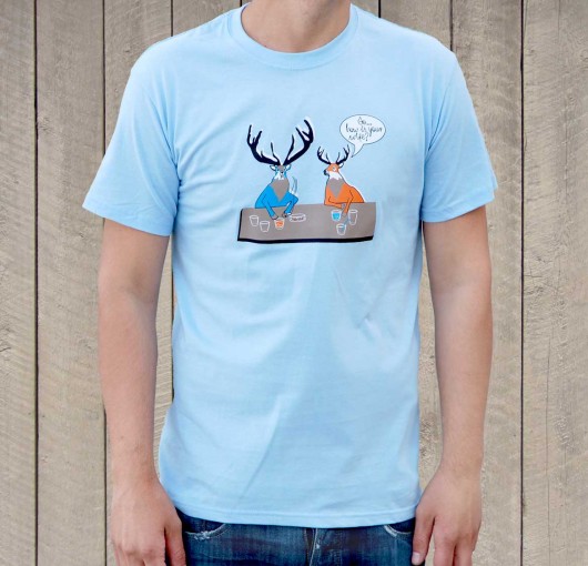 T-shirt unisex z autorskim wzorem - Deer Wife S MUNGO
