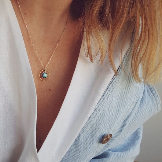 złote naszyjniki Naszyjnik z labradorytem - karma