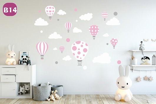Naklejka ścienna dla dzieci balon balony chmury  madras24