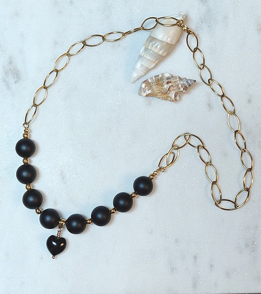 korale Naszyjnik Sweetheart - onyks