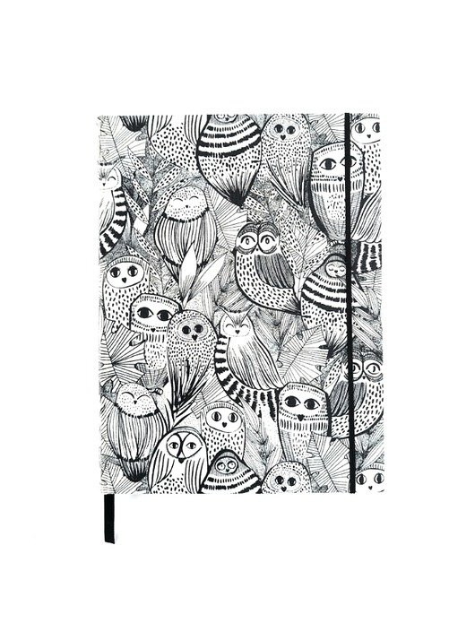 notatniki i albumy Notes Sowy 16.5x22 cm 280 stron ecru