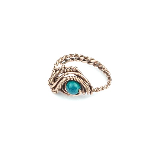 pierścionki - różne Chryzokola regulowany pierścionek z  miedzi