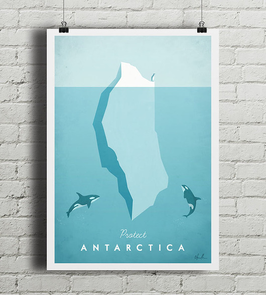 plakaty Antarktyda - vintage plakat