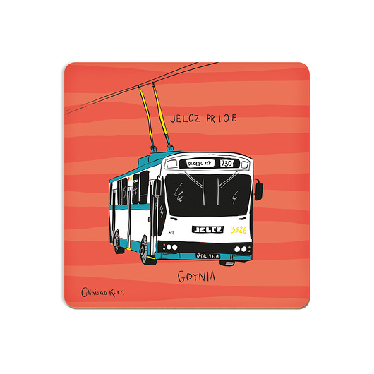 podkładki do kuchni Podkładka pod kubek Gdynia Trolejbus Jelcz PR110E