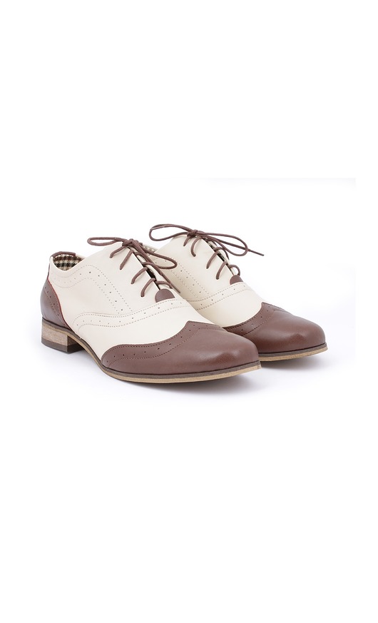 półbuty damskie Skórzane półbuty jazzówki Zapato model 246 beżowo-brązowy