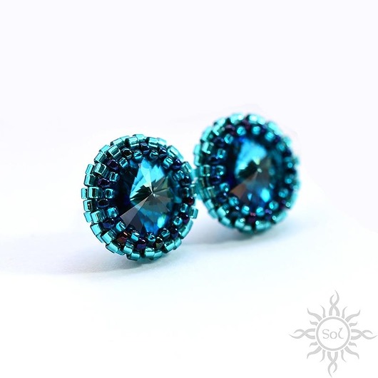 kolczyki swarovski Bermuda blue II,kolczyki z kryształami Swarovskiego