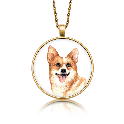 wisiory Medalion okrągły WELSH CORGI rasowy pies