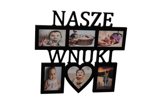 ramki na zdjęcia Multirama ramka na zdjęcia z napisem Nasze Wnuki 6 zdjęć serce dzień Babci