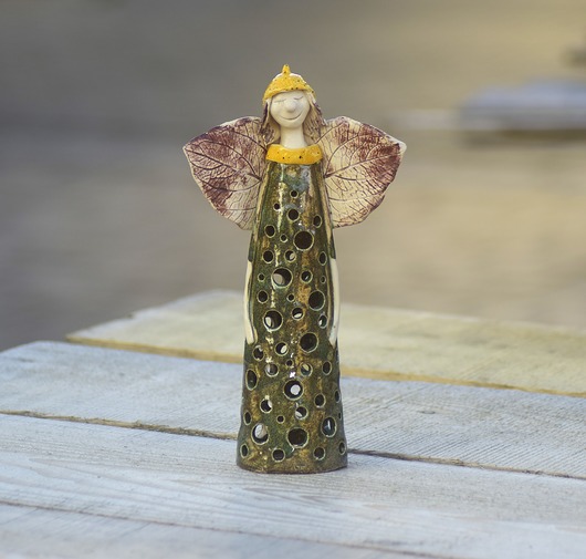 figurki i rzeźby Anioł ceramiczny rękodzieło