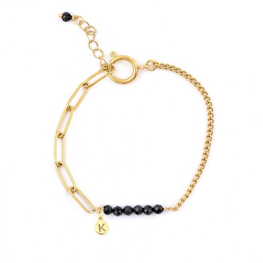 bransoletki z kamieni naturalnych Bestseller! Bransoletka na nogę z czarnym Turmalinem