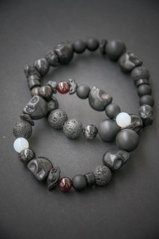 ON I ONA bransoletki CZARNE KAMIENIE   NOMAD ACCESSORIES