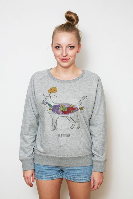 bluza damska I'm a cat person SzaraBluza
