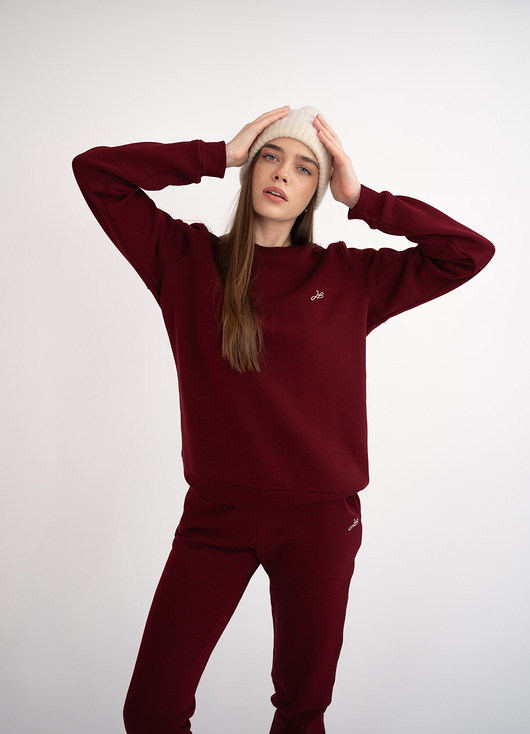 bluza bez kaptura damska Bluza Burgundy