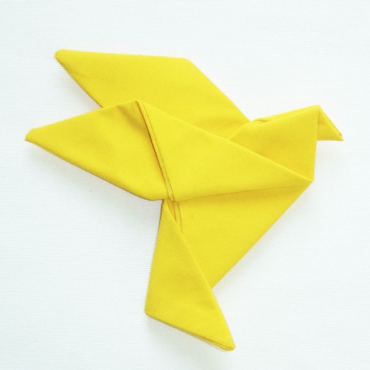 Broszka ptak origami G032P żółty Fanfaronada