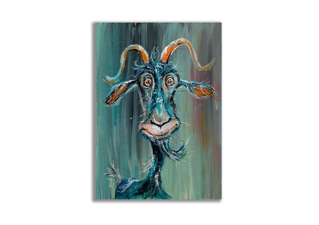 grafiki i ilustracje Obraz oryginalny "Koza" kozioł + rama