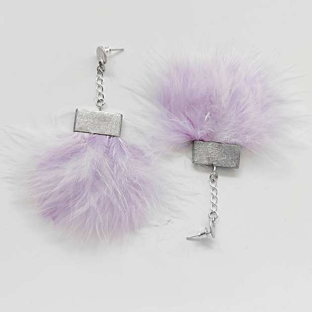 kolczyki z piórami PIÓRKO kolczyki