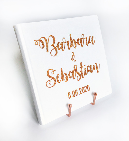 Błyszcząca brokatowa księga gości Złoty napis Pankmat