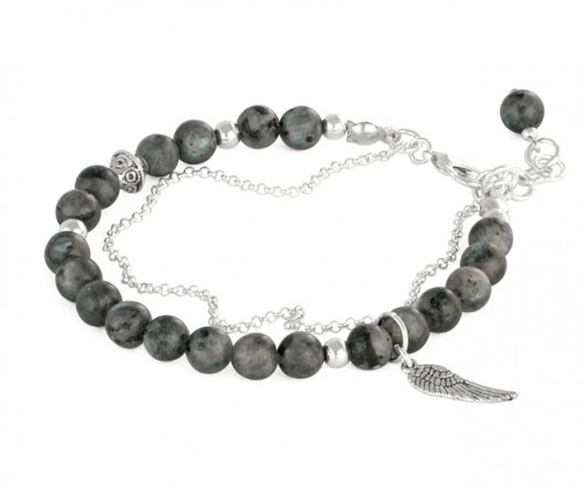 Gentleness - black labradorite with wing. Lavoga