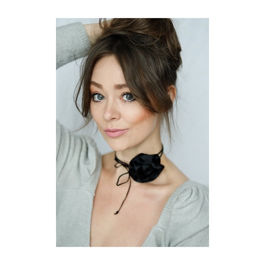 chokery Czarny   choker z jedwabiu