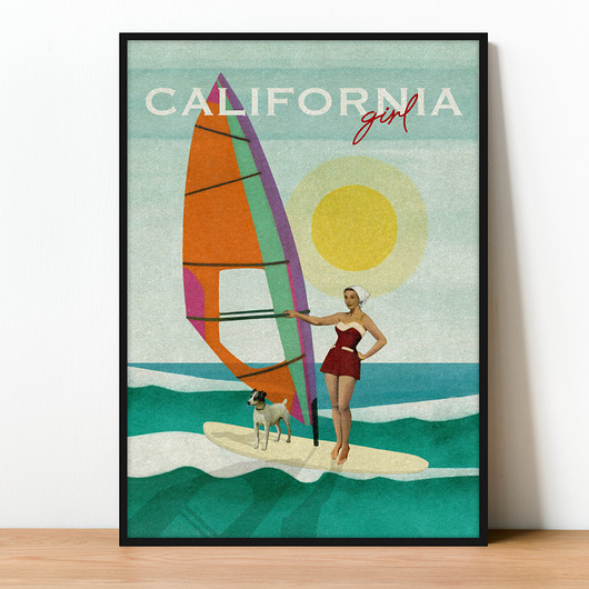 plakaty Plakat Fine Art giclee kolaż CALIFORNIA GIRL