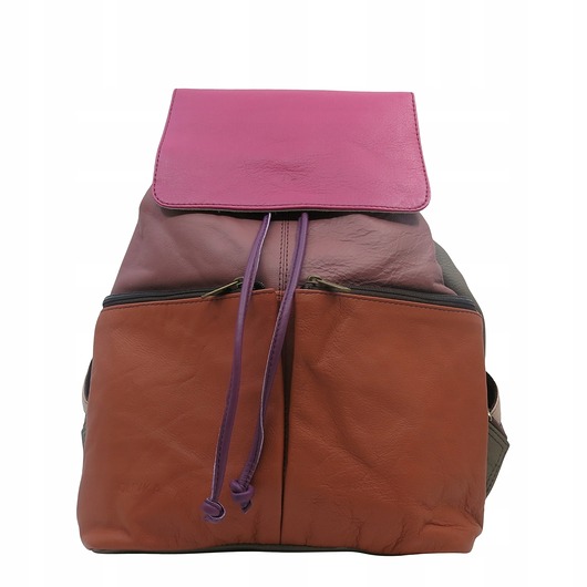 plecaki Plecak skórzany pojemny kieszenie wygodny kolorowy zero waste OLIVKA