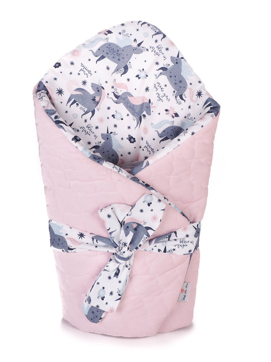 Rożek Becik Niemowlęcy - Magiczne J. Pink Baby Love Decor