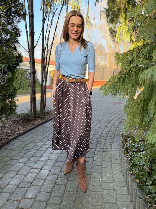 spódnice midi Spódnica Polka Dot