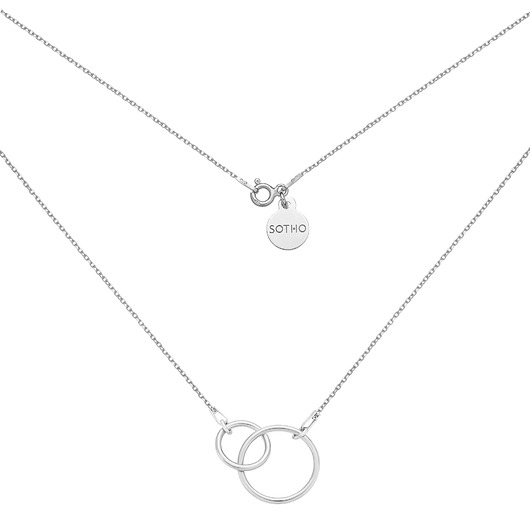 srebrne naszyjniki Srebrny naszyjnik z dwoma kołami