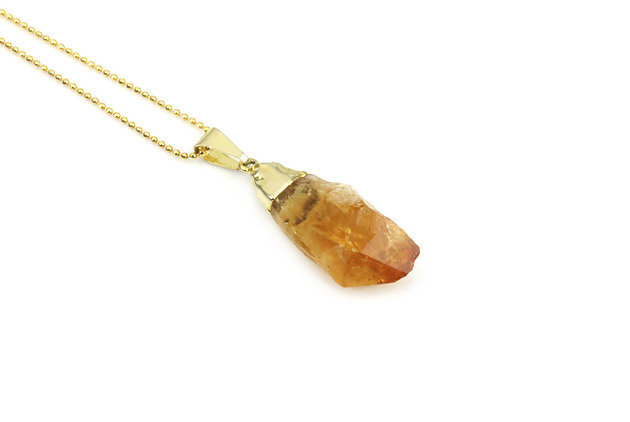 Colare Cytryn Surowy Pomarańczowy złoto Brazi Druse Jewelry