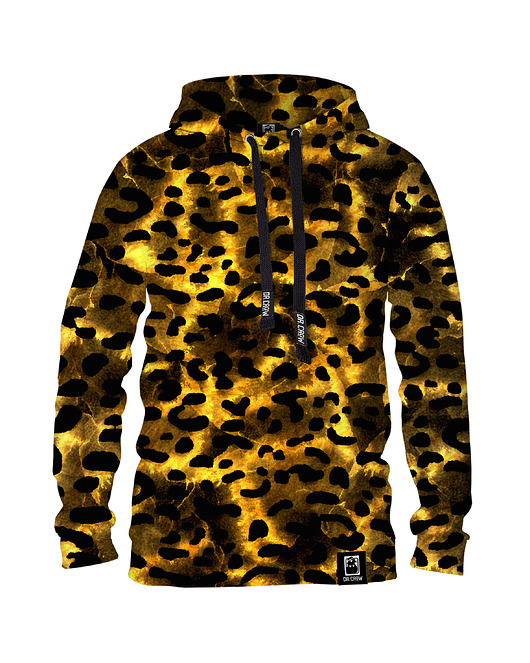 bluza z kapturem damska Damska Bluza z kapturem DR.CROW Gold Leopard