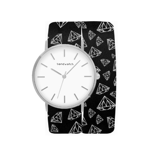 zegarki damskie Zegarek damski wiązany - Black diamond - Tarcza Srebrna