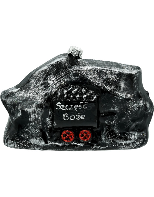 ozdoby choinkowe Bombka choinkowa: Bryła węgla z wózkiem - Szczęść Boże