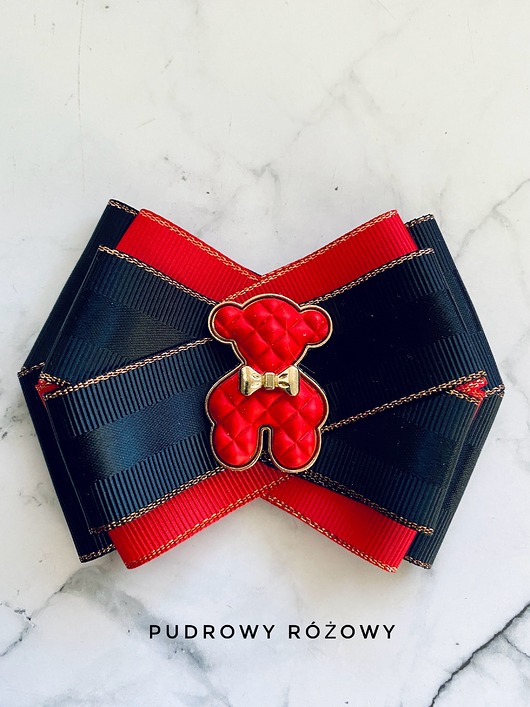 broszki Modowa Brosza z czerwonym MISIEM Nowość