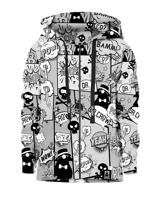 bluzy dla chłopców Bluza Zamek Chłopiec DR.CROW Komiks Black