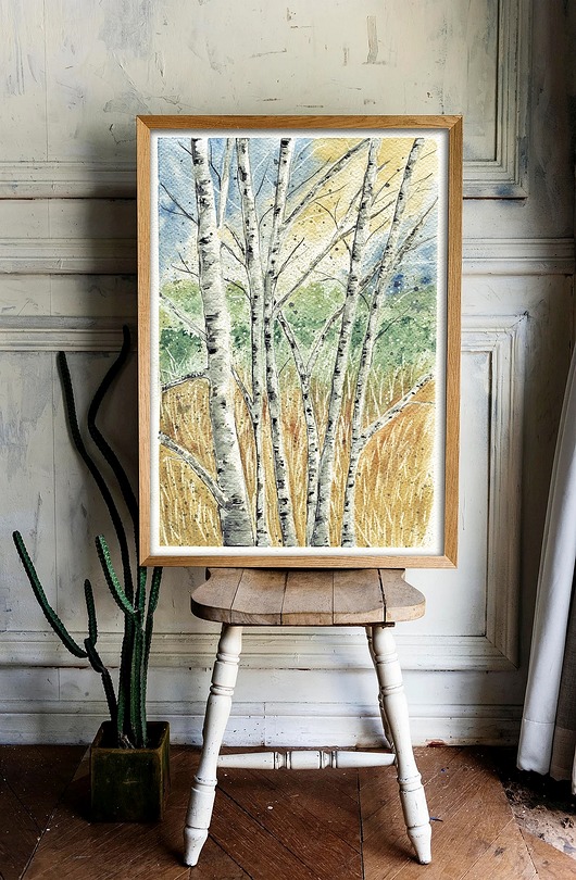 grafiki i ilustracje Brzozy 50x70cm