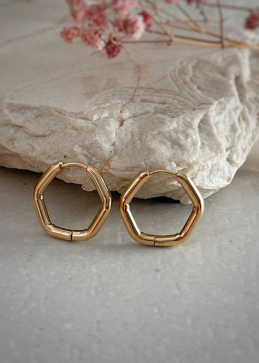 kolczyki - inne Kolczyki pozłacane ze stali szlachetnej