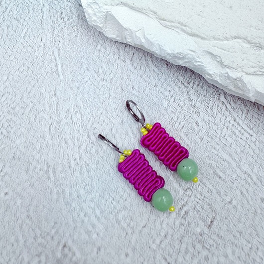 kolczyki soutache Letni zachód