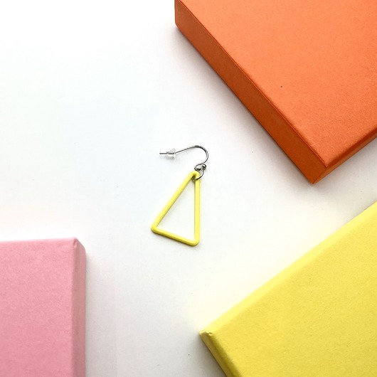kolczyki szklane Kolczyk TRI - żółty trójkąt ze szkła