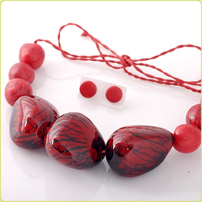 n148 - Komplet Wilmy z orzechów tagua Galeria Macondo
